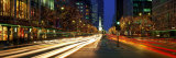 Blurred Motion, Cars, Michigan Avenue, Christmas Lights, Chicago, Illinois, USA Photographic Print by Panoramic Images 