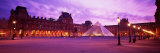 Famous Museum, Sunset, Lit Up at Night, Louvre, Paris, France Fotografie-Druck von Panoramic Images 