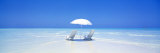 Beach, Ocean, Water, Parasol and Chairs, Maldives Photographic Print by Panoramic Images 