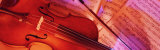 Colored Lights, Close-up of a Violin Photographie par Panoramic Images 