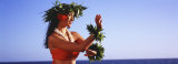 Side Profile of a Young Woman Hula Dancing, Hawaii, USA Photographic Print by Panoramic Images 