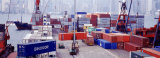 Shipping Containers, Victoria Harbor, Hong Kong, China Photographic Print by Panoramic Images 