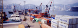 Shipping Containers, Victoria Harbor, Hong Kong, China Photographic Print by Panoramic Images 