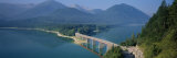 High Angle View of a Bridge Across a Lake, Sylvenstein Lake, Bavaria, Germany Photographie par Panoramic Images 