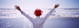 Woman with Outstretched Arms on Beach, California, USA Reprodukcja zdjęcia autor Panoramic Images Woman with Outstretched Arms on Beach, California, USA Reprodukcja zdjęcia autor Panoramic Images
