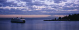 Ferry in the Sea, Elliott Bay, Puget Sound, Washington State, USA Fotografisk tryk af Panoramic Images
