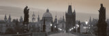 Lit Up Bridge at Dusk, Charles Bridge, Prague, Czech Republic Photographie par Panoramic Images 
