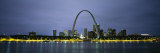 Buildings Lit Up at Dusk, Mississippi River, St. Louis, Missouri, USA Photographic Print by Panoramic Images 