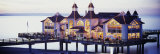 Sea Bridge Lit Up at Dusk, Sellin, Isle of Ruegen, Germany Fotografie-Druck von Panoramic Images 