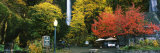 Tourist Resort by Waterfall, Multnomah Falls, Columbia River Gorge National Scenic Area, Oregon Photographic Print by Panoramic Images Tourist Resort by Waterfall, Multnomah Falls, Columbia River Gorge National Scenic Area, Oregon Photographic Print by Panoramic Images