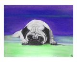 Pug Dog Giclee Print by Laura Barbosa