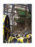 U.S. Submarines Are Being Produced in Mass During World War II Giclée-Druck von Thornton Oakley