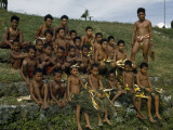 Teacher Stands for a Group Portrait with His Seated Students Photographie par W. Robert Moore