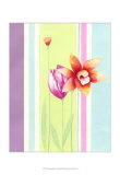 Flowers and Stripes I Posters