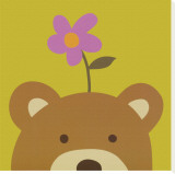 Peek-a-Boo VI, Bear Stretched Canvas Print by Yuko Lau