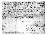 Signature of William Shakespeare, 1616 Giclee Print