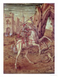 St. George and the Dragon, Scene from the Predella Panel of the "Madonna Della Rondine" Altarpiece Giclee Print by Carlo Crivelli