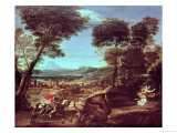 Landscape with St.George and the Dragon, circa 1610 reproduction procédé giclée par Domenichino 