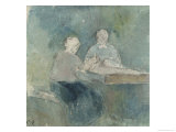 Two Peasants at the Table, circa 1874 Giclee Print by Camille Pissarro Two Peasants at the Table, circa 1874 Giclee Print by Camille Pissarro