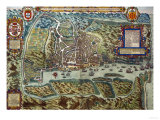 Map of the City and Portuguese Port of Goa, India Reproduction procédé giclée