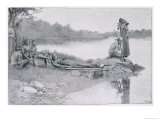 The Death of Indian Chief Alexander, Brother of King Philip Giclee Print by Howard Pyle