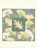 Oak Leaf with Ginkgo Medley Print by Nancy Slocum