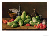 Still Life with Cucumbers and Tomatoes Giclee Print by Luis Egidio Melendez