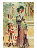 Mother and Daughter on a Walk Giclee Print Mother and Daughter on a Walk Giclee Print
