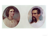 The Marriage Portrait of Richard Burton and Isabel Arundell June 1861 Giclee Print by Louis Lesanges