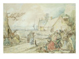 Landscape with Gypsy Fortune-Tellers reproduction procédé giclée par Hendrik Avercamp