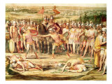 Battle Between the Horatii and the Curiatii Giclee Print by Guiseppe Cesari
