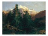 Glacier, Rosen Lanigletscher, 1854 Giclee Print by Alexandre Calame