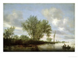 River Landscape, 1645 Giclee Print by Salomon van Ruysdael
