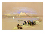 The Pyramids at Giza, Near Cairo reproduction procédé giclée par David Roberts