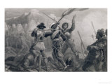 The Pequod War, 1636, from "The History of the United States", Vol. I, by Charles Mackay reproduction procédé giclée par Edward Henry Corbould
