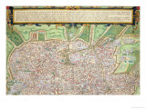 Map of Rome, from "Civitates Orbis Terrarum" by Georg Braun and Frans Hogenberg circa 1572-1617 Giclee Print by Joris Hoefnagel