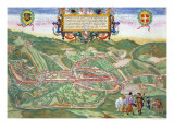 Map of Serravalle, from Civitates Orbis Terrarum by Georg Braun and Frans Hogenberg circa 1572-1617 Giclee Print by Joris Hoefnagel