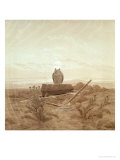 Landscape with Grave, Coffin and Owl Giclee Print by Caspar David Friedrich