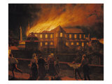 Fire at Cambrai Cathedral, 9th September 1859 Giclee-trykk av Abel Berger