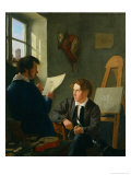 Hermann Kauffmann and Georg Haeselich in Kauffmanns Munich Studio, 1830 Giclee Print by Hermann Kauffmann