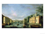 View of the Fontanka River in St. Petersburg, 1750s Giclee Print by Giuseppe Valeriani