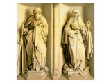 St. James the Great and St. Clare, Predella Panel from the Nuptials of the Virgin reproduction procédé giclée par Master of Flemalle 
