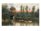The Pond of William Morris Works at Merton Abbey Giclee Print by Lexden L. Pocock