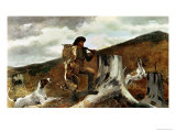 The Hunter and His Dogs, 1891 Giclee Print by Winslow Homer
