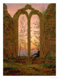 Ruins of the Oybin Monastery 1835-40 reproduction procédé giclée par Caspar David Friedrich