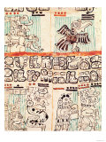 Detail from a Mayan Codex Giclee Print