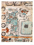 Detail from a Mayan Codex Giclee Print