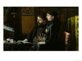 Alphonse Daudet and His Wife in Their Study, 1883 Giclee Print by Louis Montegut