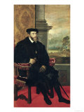 Seated Portrait of Emperor Charles V 1548 Giclee Print by Titian (Tiziano Vecelli) 