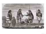Tuski and Mahlemuts Trading for Oil, from "Alaska and Its Resources" Reproduction procédé giclée par H. W. Elliot